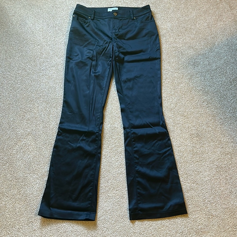 Cache black shiny dress pants